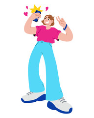 Young woman taking a selfie