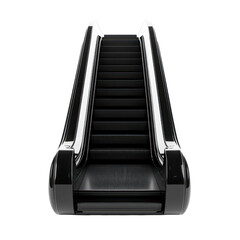 Black Escalator Isolated on Transparent Background