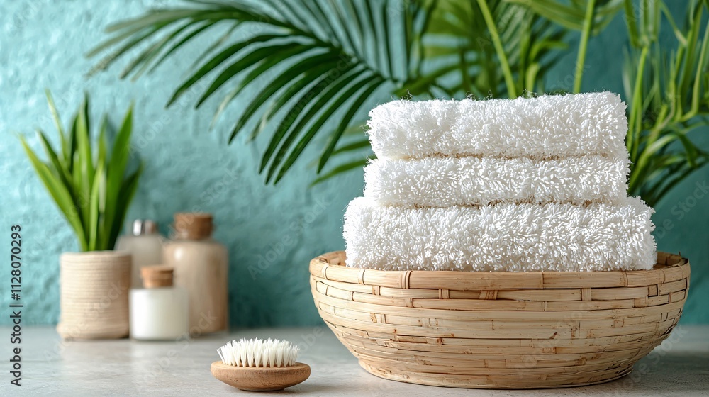 Poster a refreshing spa moment with a focus on hydration therapies and cool compresses stock photo with sid