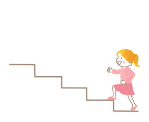 階段をのぼる女の子