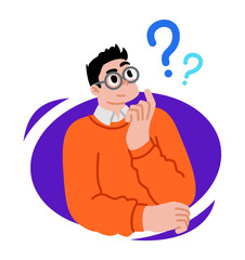 Man thinking about the question