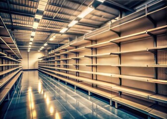 Obraz premium Empty Supermarket Shelves Humble Texas Vintage Photo - Stock Image