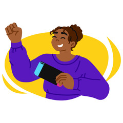 Young woman playing video games