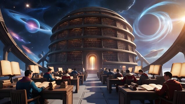 Stellar Archive: A Haven of Wisdom Among the Cosmos