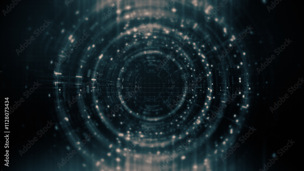 Poster Futuristic metaverse, hi-tech digital data telemetry with encrypted numbers, display dynamic background for computer desktop screen display format