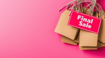 Colorful sale tags with a final sale sign, perfect for promotions and retail marketing materials.