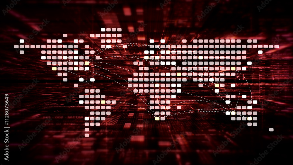 Fototapete Futuristic metaverse, hi-tech digital data telemetry with encrypted numbers, display dynamic background for computer desktop screen display format