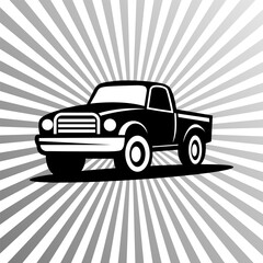 Obraz premium Pick up truck logo design vector