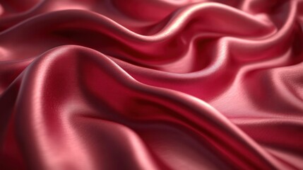 Obraz premium Luxurious Red Satin Fabric with Soft Golden Light and Dramatic Shadows