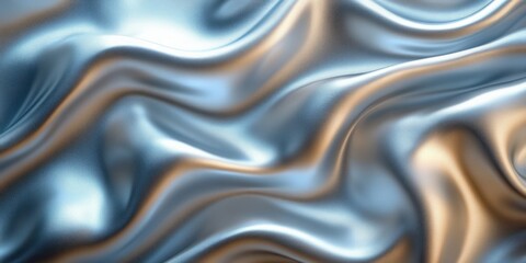 Fototapeta premium High Detail Flowing Silver Liquid Fabric Abstract Background