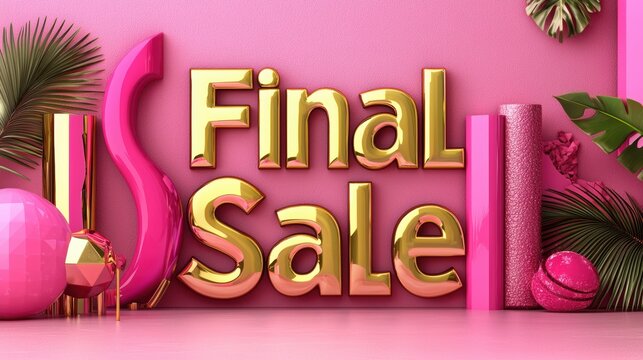 Vibrant promotional display featuring elegant 'Final Sale' text with colorful elements for marketing purposes.