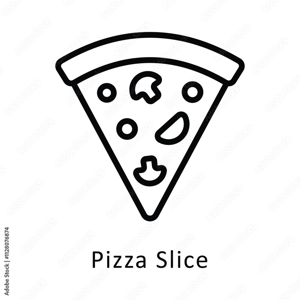 Poster Pizza Slice Vector Outline Icon. Eps file 10