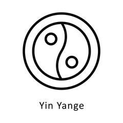 Yin Yange Vector Outline Icon. Eps file 10