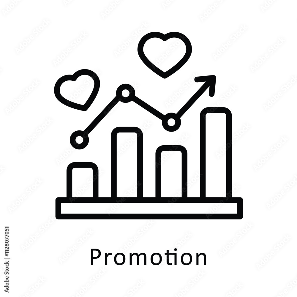 Poster promotion vector outline icon. eps file 10