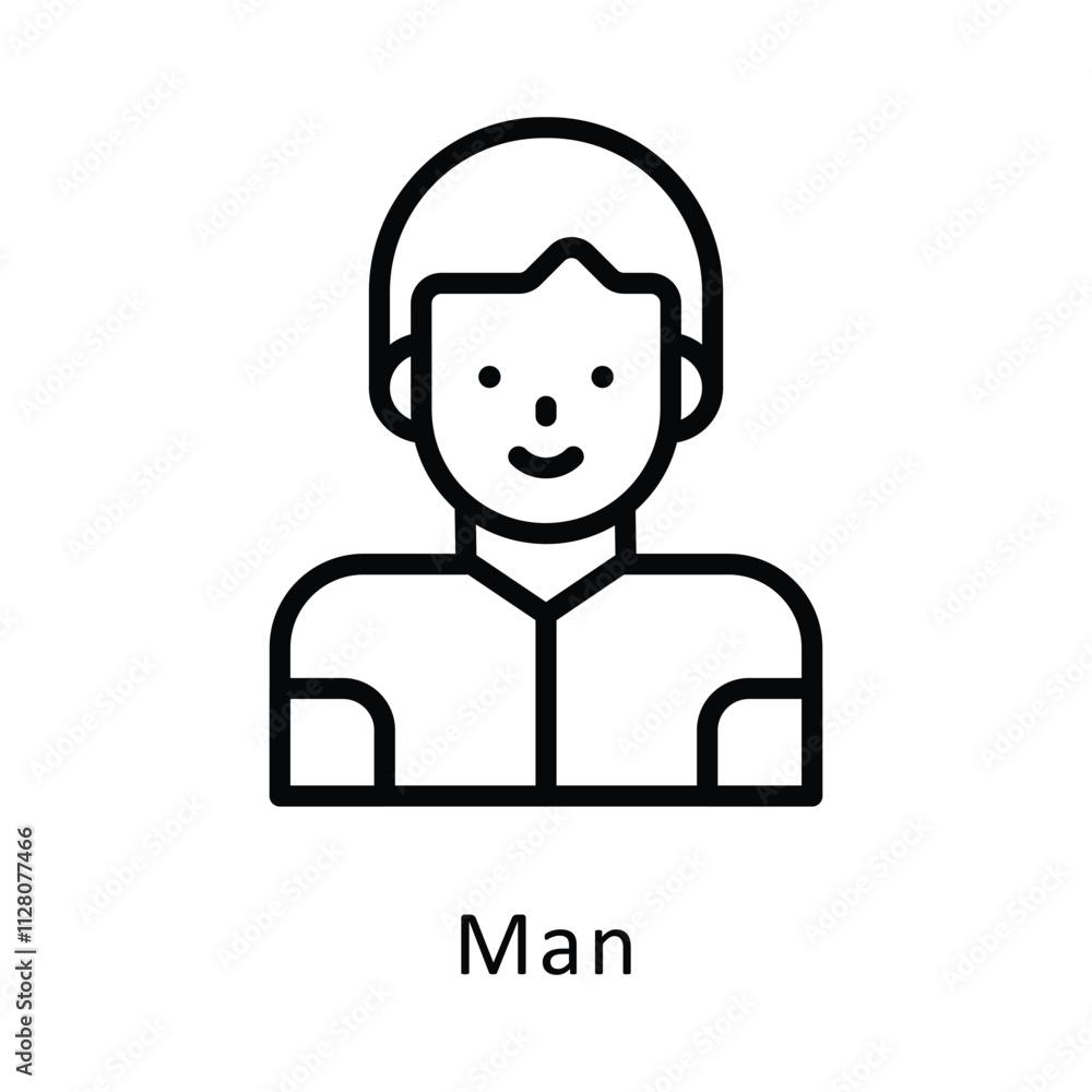 Aufkleber man vector outline icon. eps file 10