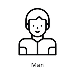 Man Vector Outline Icon. Eps file 10