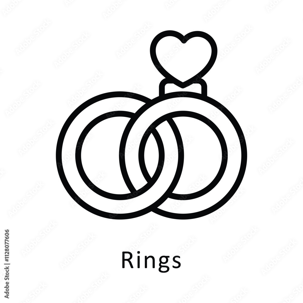 Poster rings vector outline icon. eps file 10