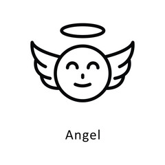 Angel Vector Outline Icon. Eps file 10