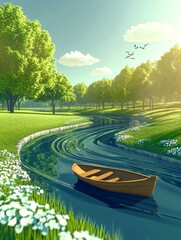 river in the countryside 