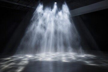 The interplay of light and mist creates an ethereal ambiance.