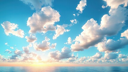 Blue Sky and White Clouds Background Generative AI