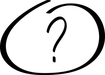 Hand-Drawn Circle with Question Mark Inside