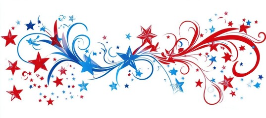 The combination of colors evokes a sense of patriotism.