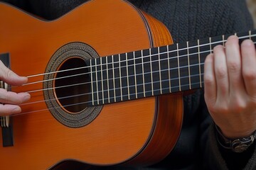 Fototapeta premium Close-up of Guitar Playing Hands