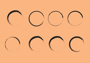 Circle frame detail vector design set. Simple ornament design for labels, covers, invitation cards.