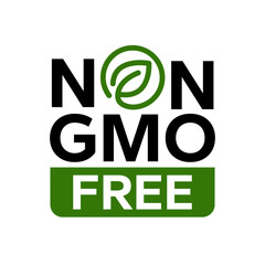 GMO free icon set. Non GMO label. No added or artificial chemicals logo, label, badge, sticker, symbol, emblem, stamp, line, vector, isolated illustration. GMO free label for product packaging design.