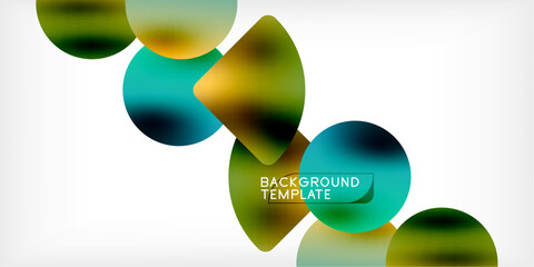 Bright circles with shadows abstract background