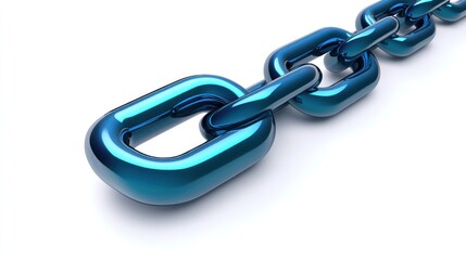 Obraz premium A blue chain link icon isolated on a clean white background,