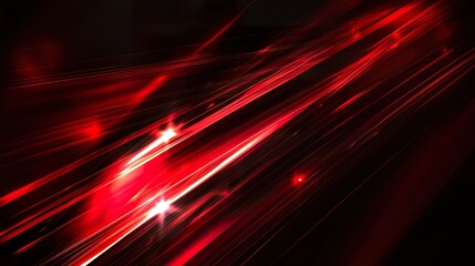 Fototapeta premium Dynamic bright red abstract light streaks create an energetic visual effect