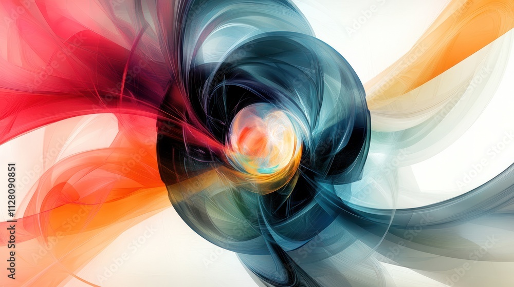Poster eclipse, displaying a fusion of colors as they radiate from the center of a darkened sphere.