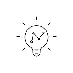 Lightbulb Outline icon Symbol of innovative ideas in strategic planning.