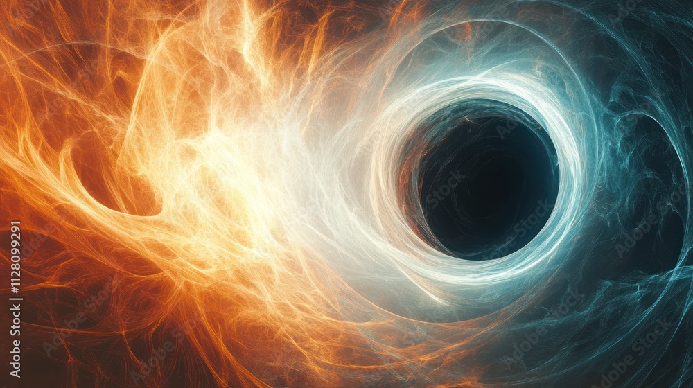 Poster eclipse, displaying a fusion of colors as they radiate from the center of a darkened sphere.