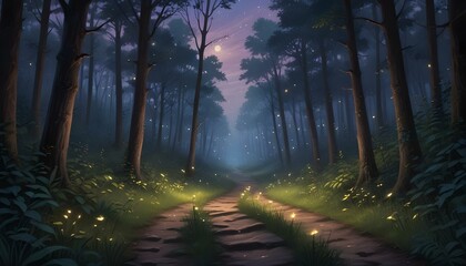 Green Forest Sun Sky Pine Bamboo Trees Jungle Canopy Background Summer Spring Autmn Camping Travel