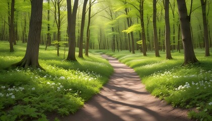 Green Forest Sun Sky Pine Bamboo Trees Jungle Canopy Background Summer Spring Autmn Camping Travel