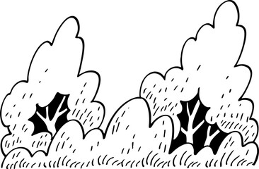hand drawn cartoon vector side view of tree decoration.