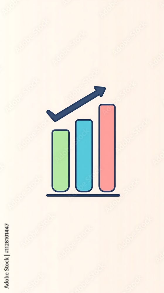 Poster clean graph icon for business and finance concepts