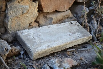 Old stone sign plate, cut outt,
