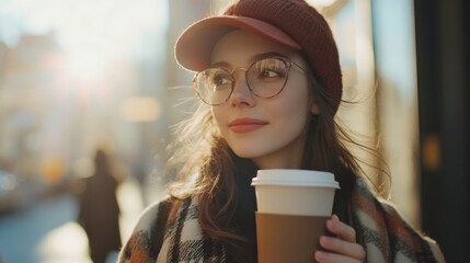 Coffee enthusiast enjoys outdoor ambiance