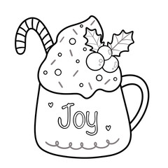 Warm drink Line Art Doodle Illustration