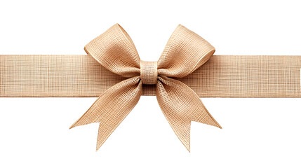 Fototapeta premium ecological packaging with natural ribbon and bow isolated against transparent background