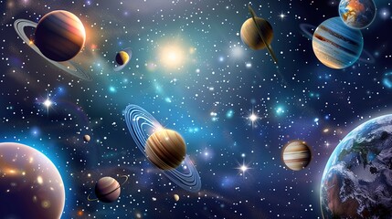 Perfect starry night sky background oute