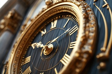 Elegant antique clock close-up timeless design luxurious home decor classic environment artistic perspective nostalgic beauty