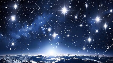 Obraz premium Night sky with stars and galaxy in outer