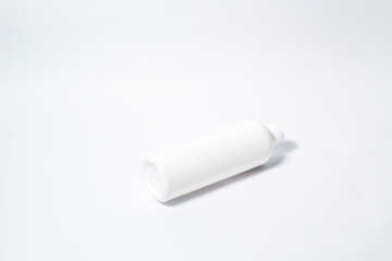 White plastic bottle on isolated white background