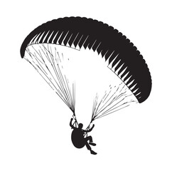 Paragliding Parachute silhouette vector illustration