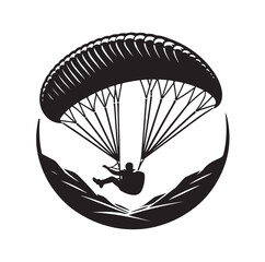 Paragliding Parachute silhouette vector illustration